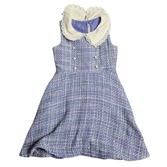 Janie & Jack The Violet Vintage Tweed Dress Size: 7 - Picture 1 of 6